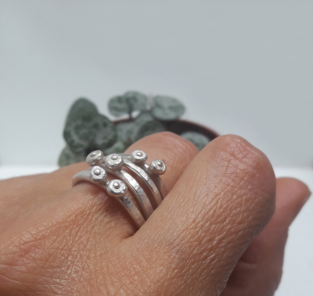Bague Pépites en argent 925