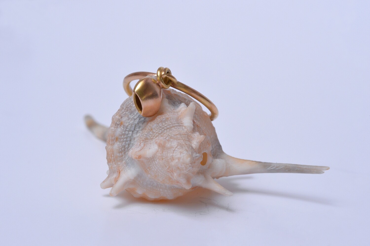 Bague pampille bouton en or rose