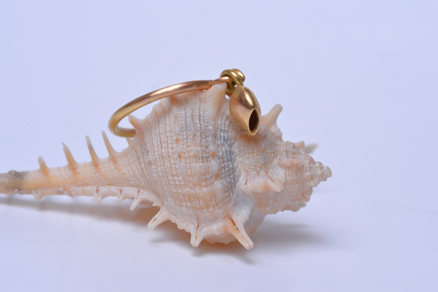 Bague pampille bouton en or rose