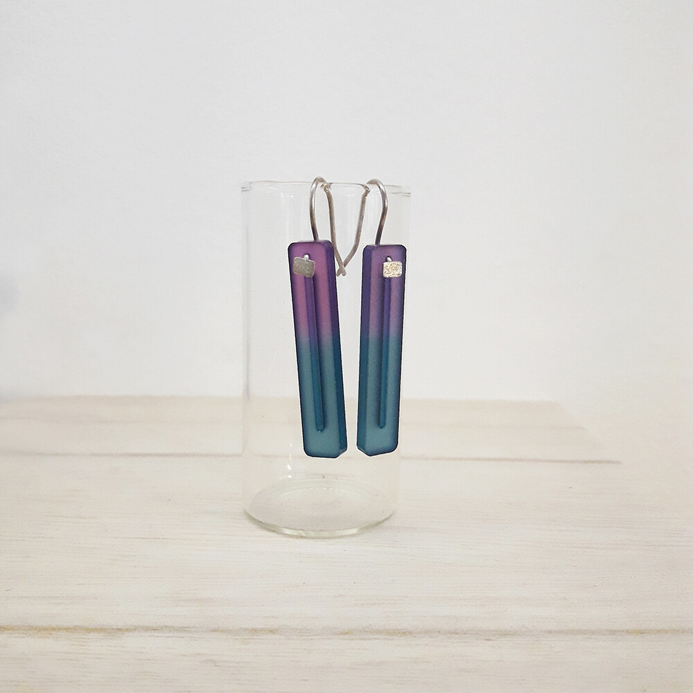 Boucles d’oreilles bicolores en Plexiglas