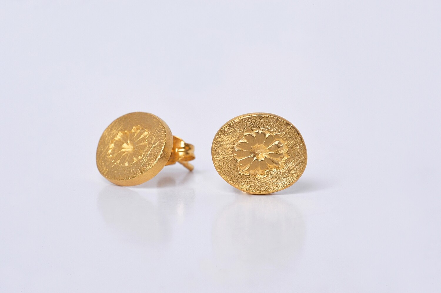 Boucles d&#39;oreilles FLEUR Plaqué Or