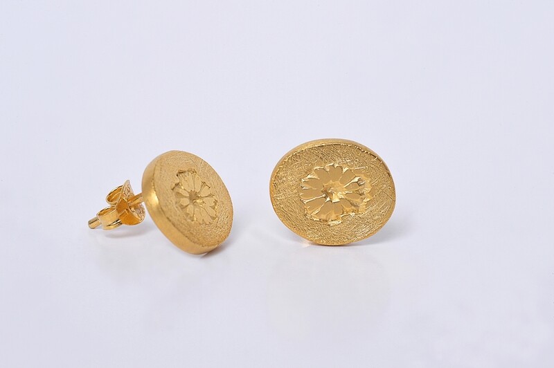 Boucles d&#39;oreilles FLEUR Plaqué Or