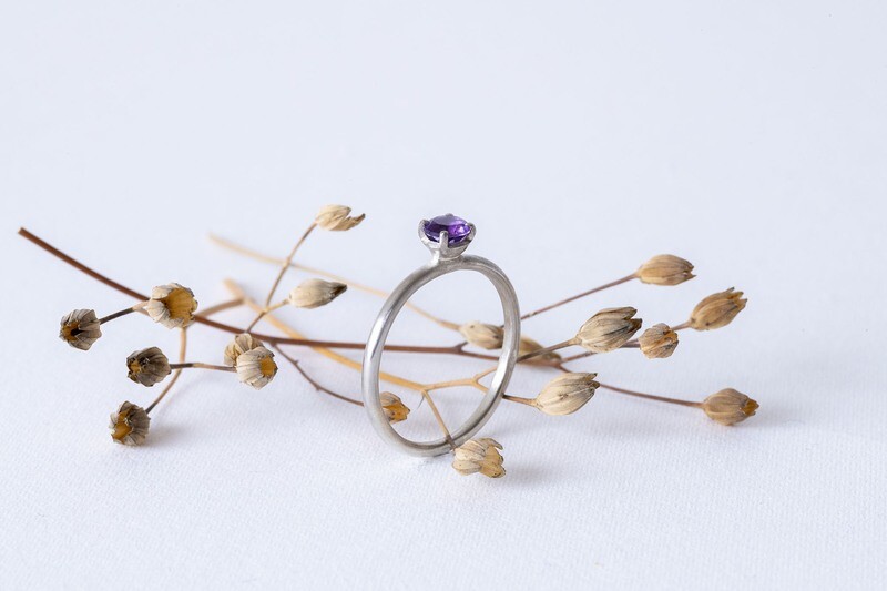 Bague en argent et Améthyste