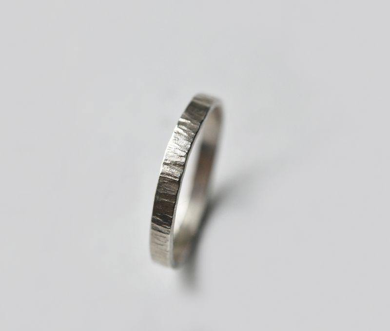anneau argent martelé largeur 3mm