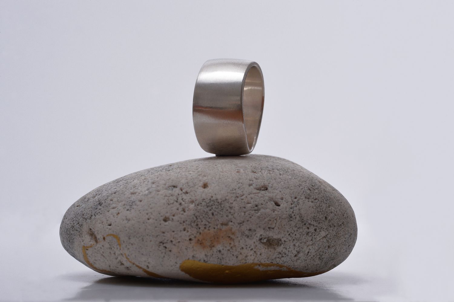 Anneau Large ZigZag en argent largeur 10 mm