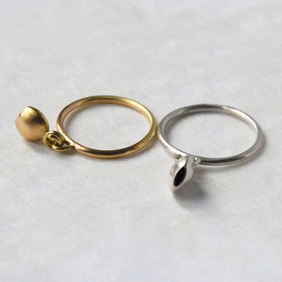Bague en or 18 carats et en argent. Bijou minimaliste 