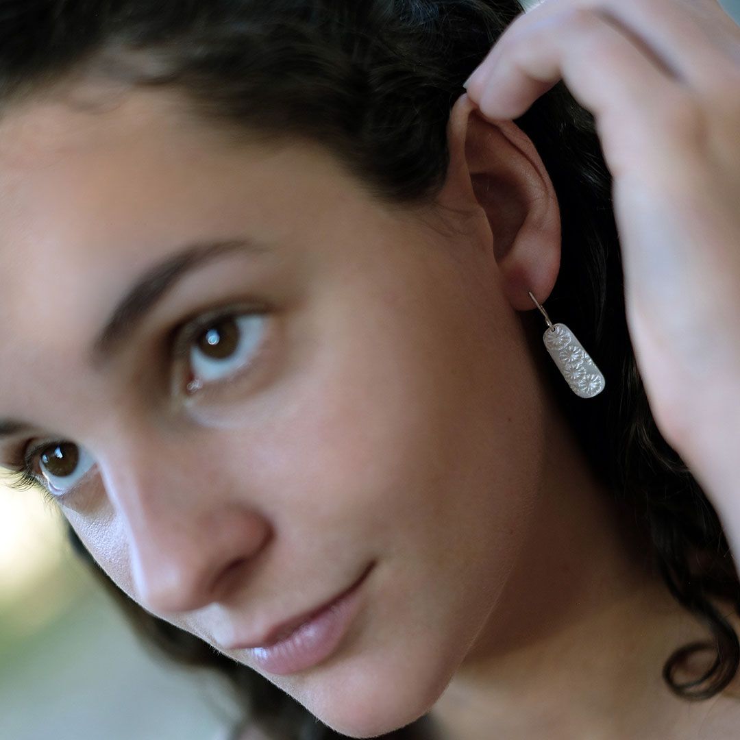 Boucles d’oreilles POPPY en Argent 925 – empreinte de pavot