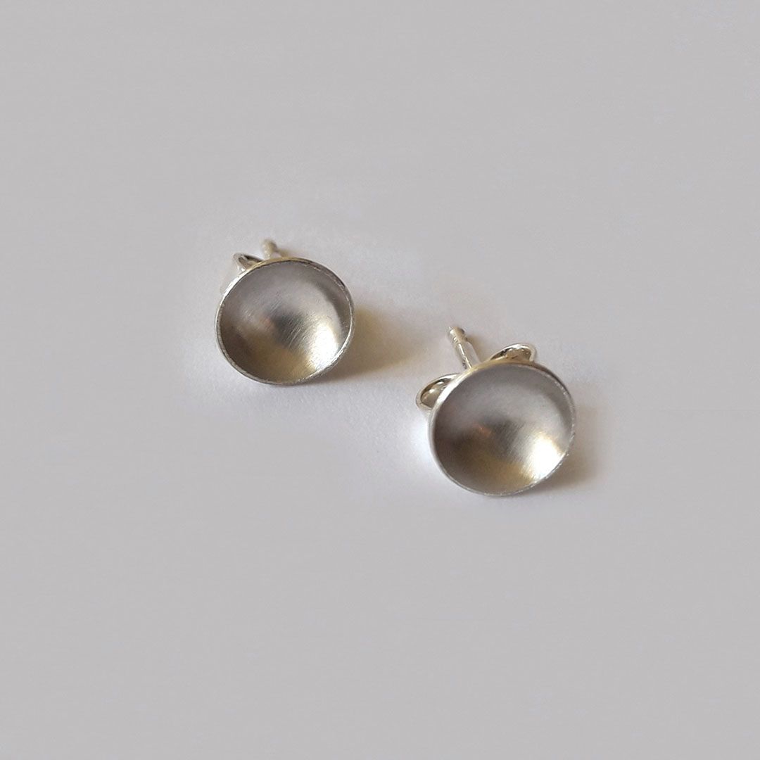 Boucles d’oreilles COUPELLE en Argent 925 – puces concaves fines