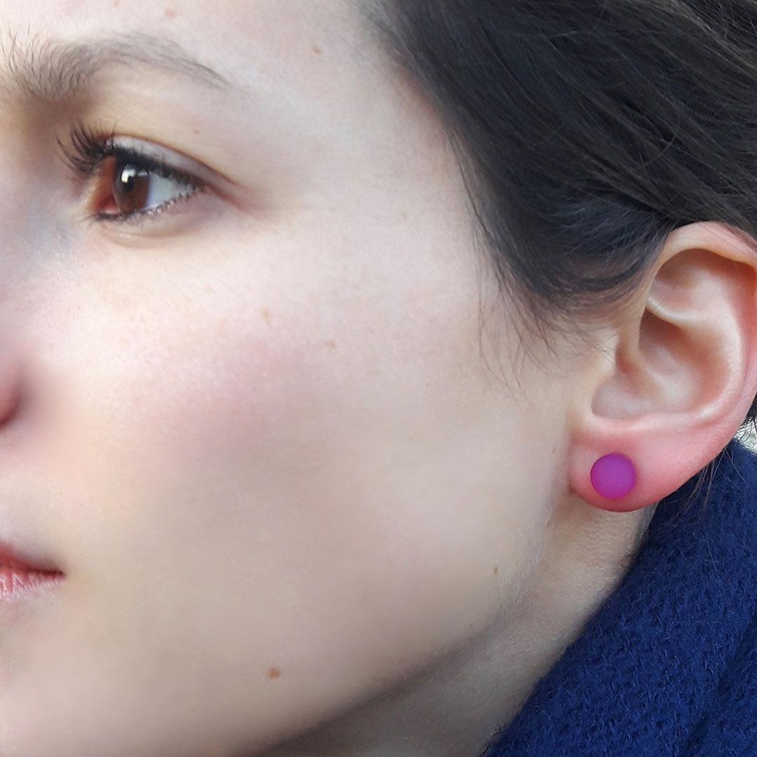 Boucles d’oreilles COULEURS en Plexiglas – rondes et colorées - 8 mm