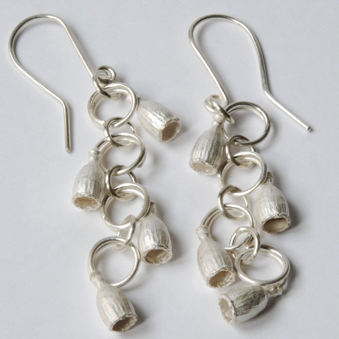 Boucles d’oreilles pendantes Petits Pavots – Argent 925