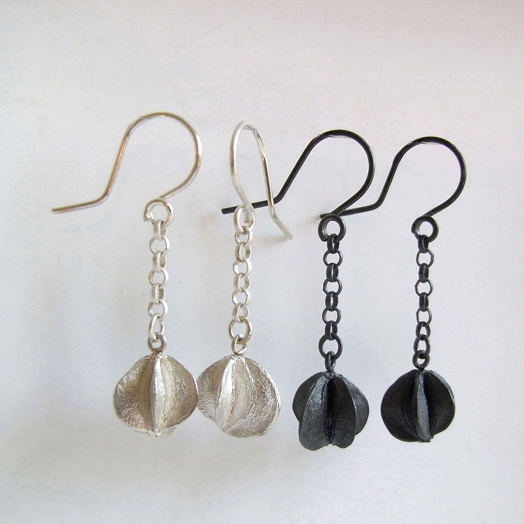 Boucles d’oreilles Graine en argent 925 – Pendantes