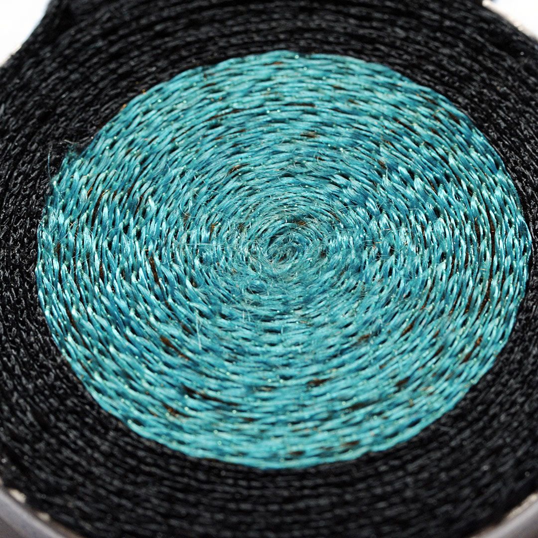 Collier Textile Bleu et Noir – Argent 925
