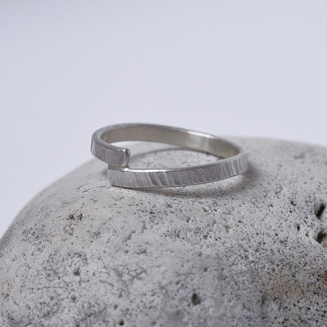 Anneau Entrecroisé en argent 925 –largeur 2mm