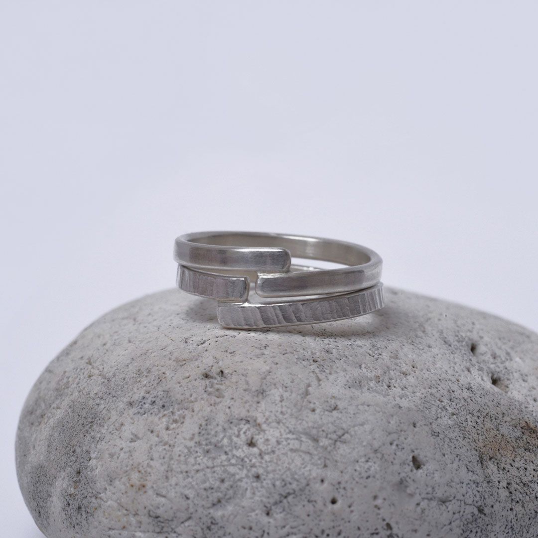 Anneau Entrecroisé en argent 925 –largeur 2mm
