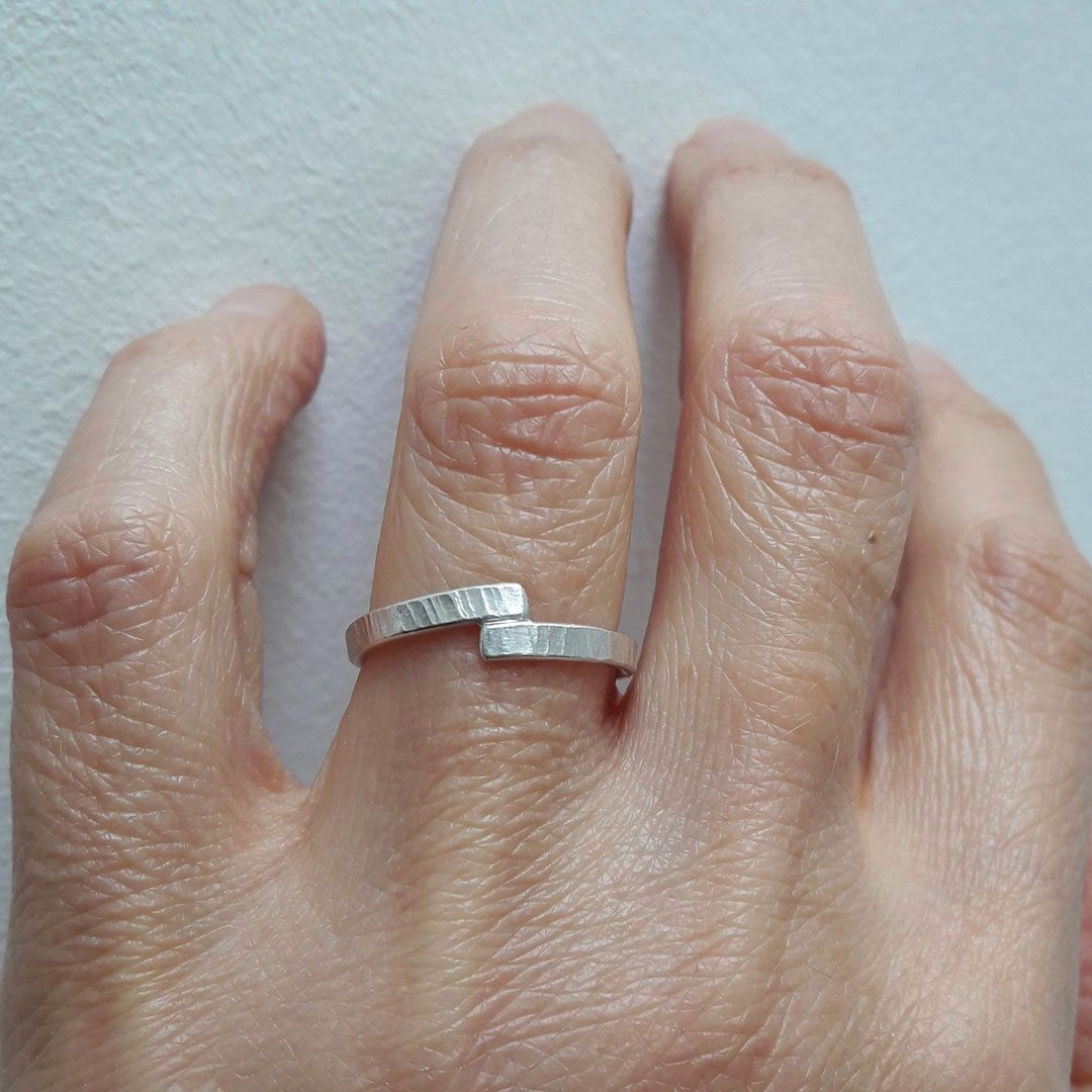 Anneau Entrecroisé en argent 925 –largeur 2mm