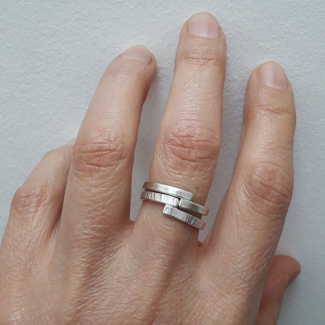 Anneau Entrecroisé en argent 925 –largeur 2mm