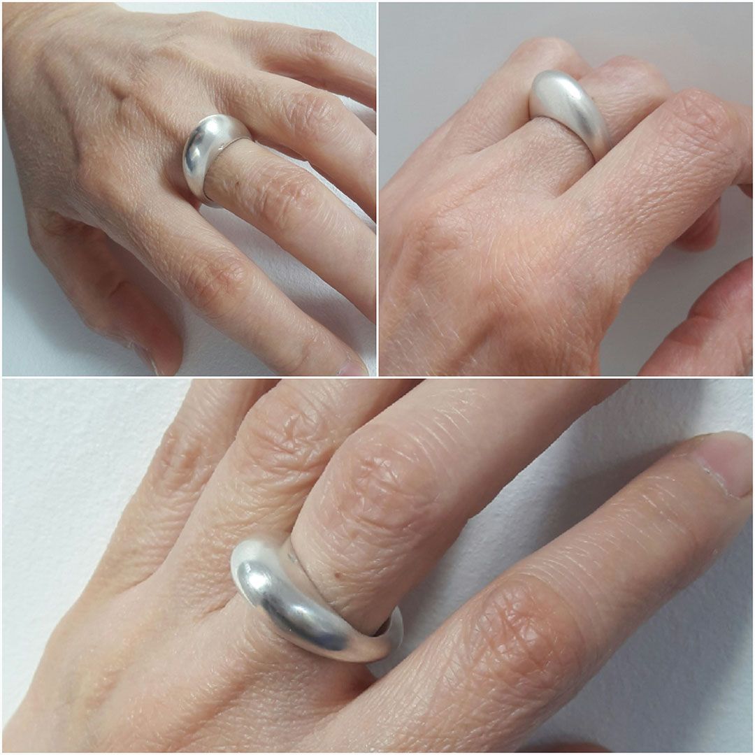 Bague galet en argent massif