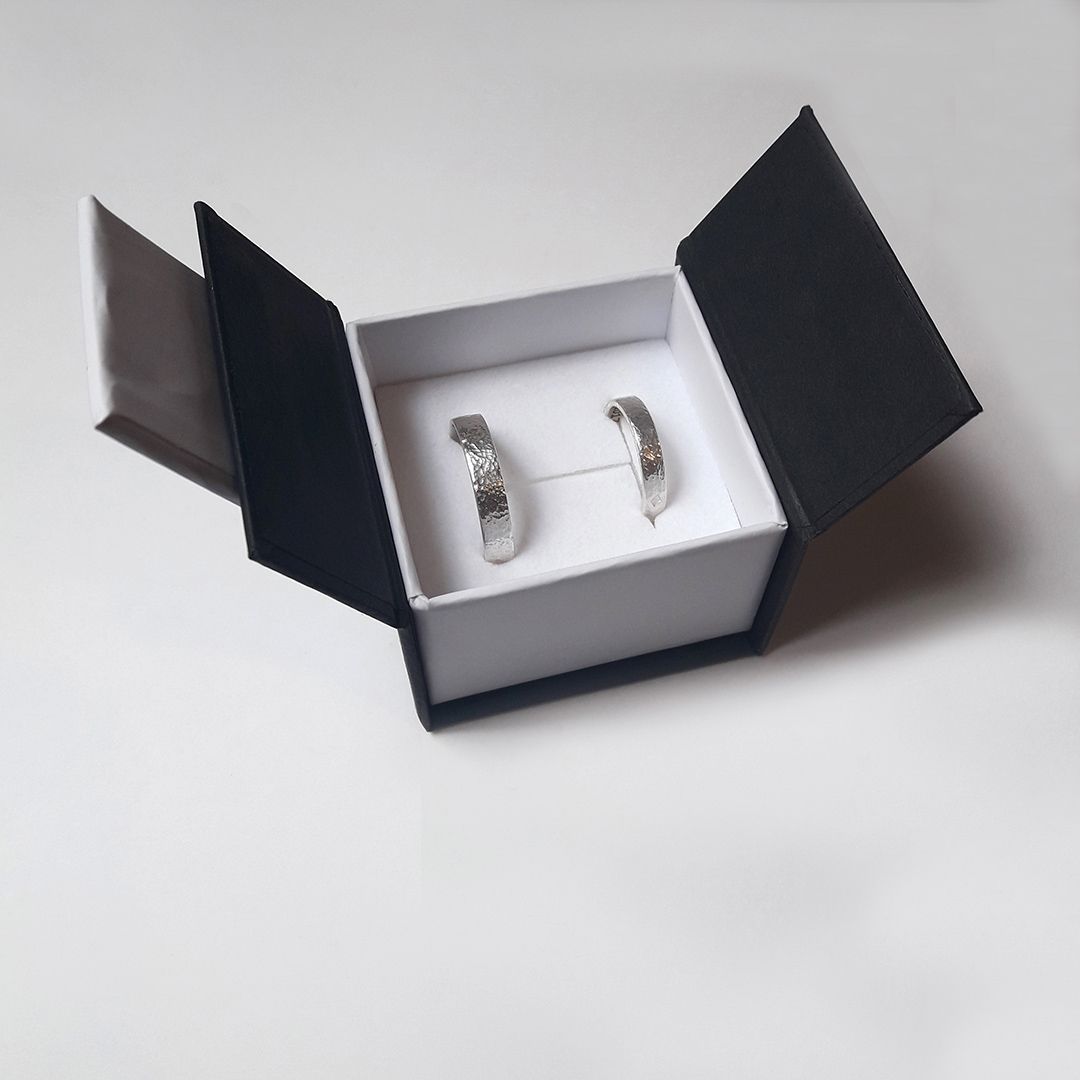 Anneau martelé en argent 925 - 4 mm / 5 mm / 8 mm
