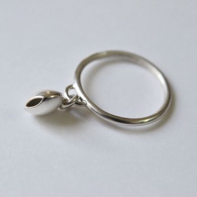 Bague minimaliste argent 925 avec élément mobile