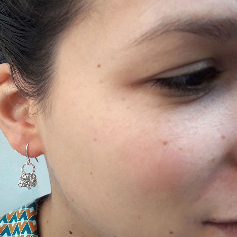 Boucles d'oreilles CHAÎNE en argent 925 portées