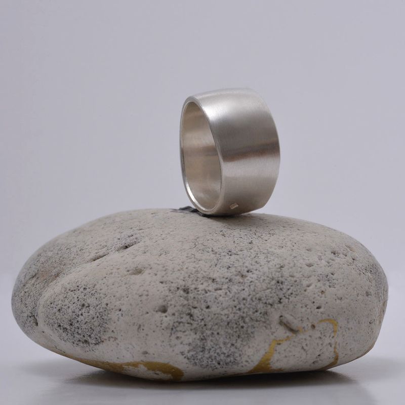 Anneau mixte argent 925 ZigZag sculpté. 