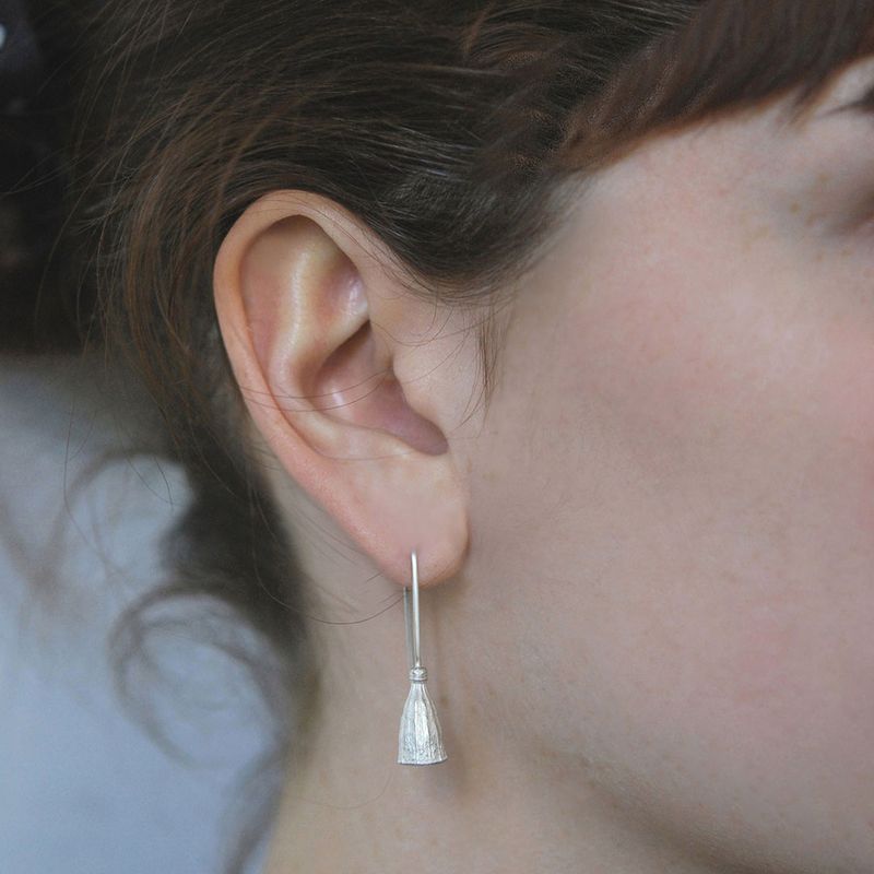 Boucles d'oreilles PAVOT en argent 925 portées