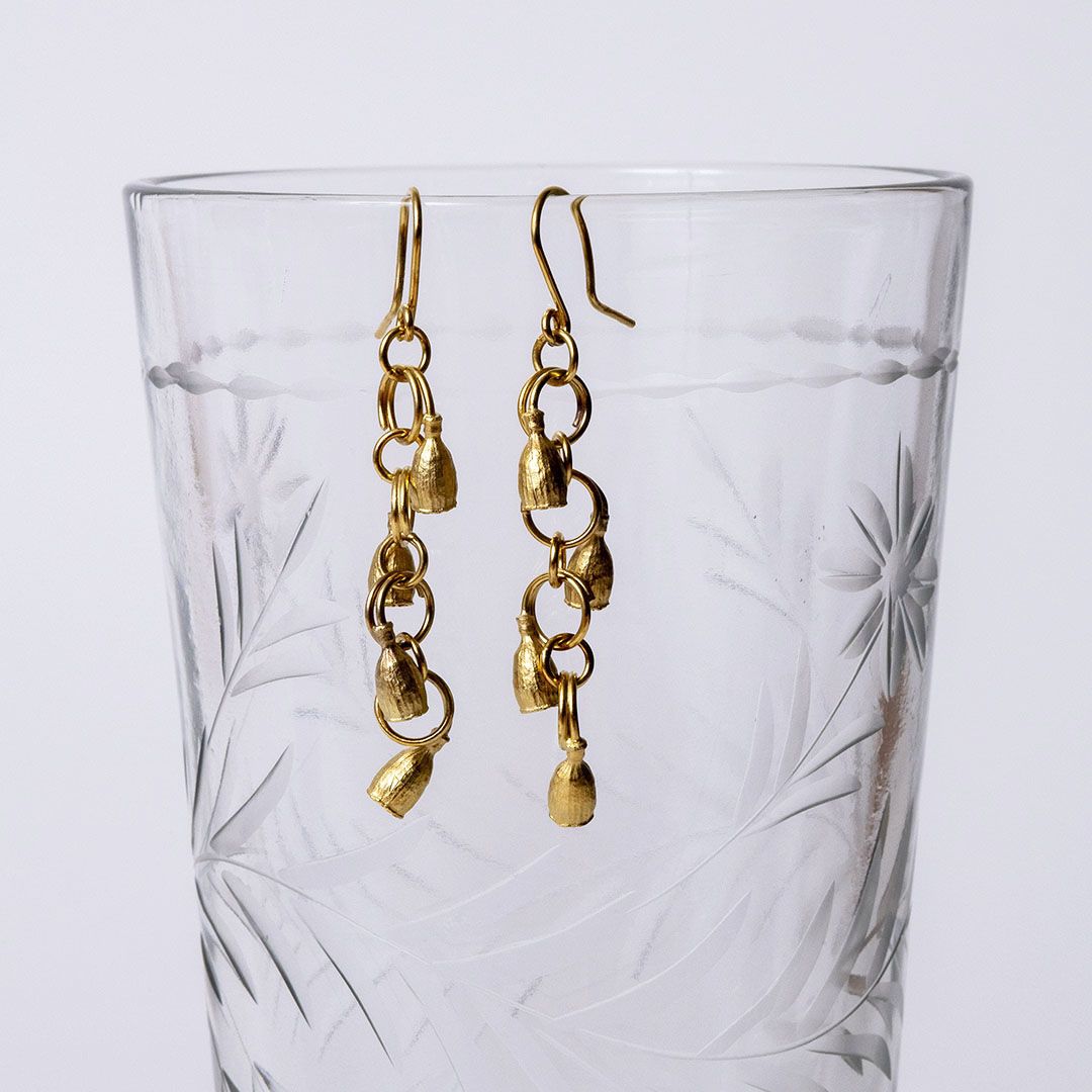 Boucles d'oreilles Petits Pavots en plaqué or