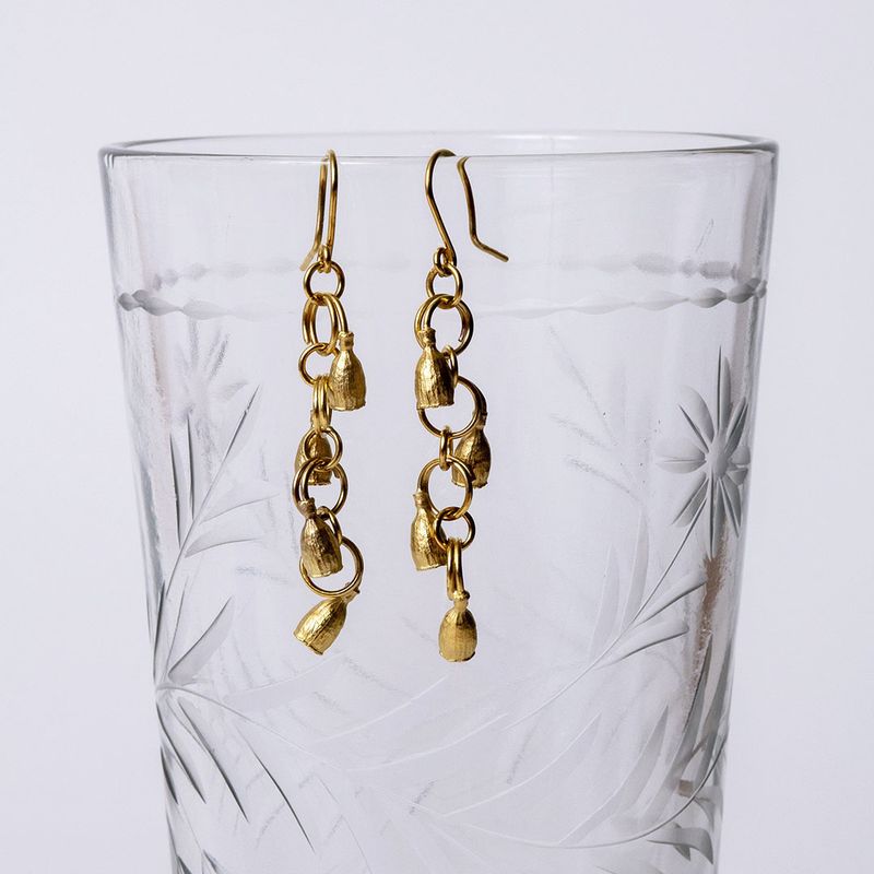 Boucles d'oreilles Petits Pavots en plaqué or