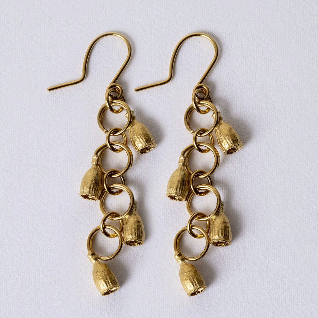 Boucles d'oreilles Petits Pavots en plaqué or 