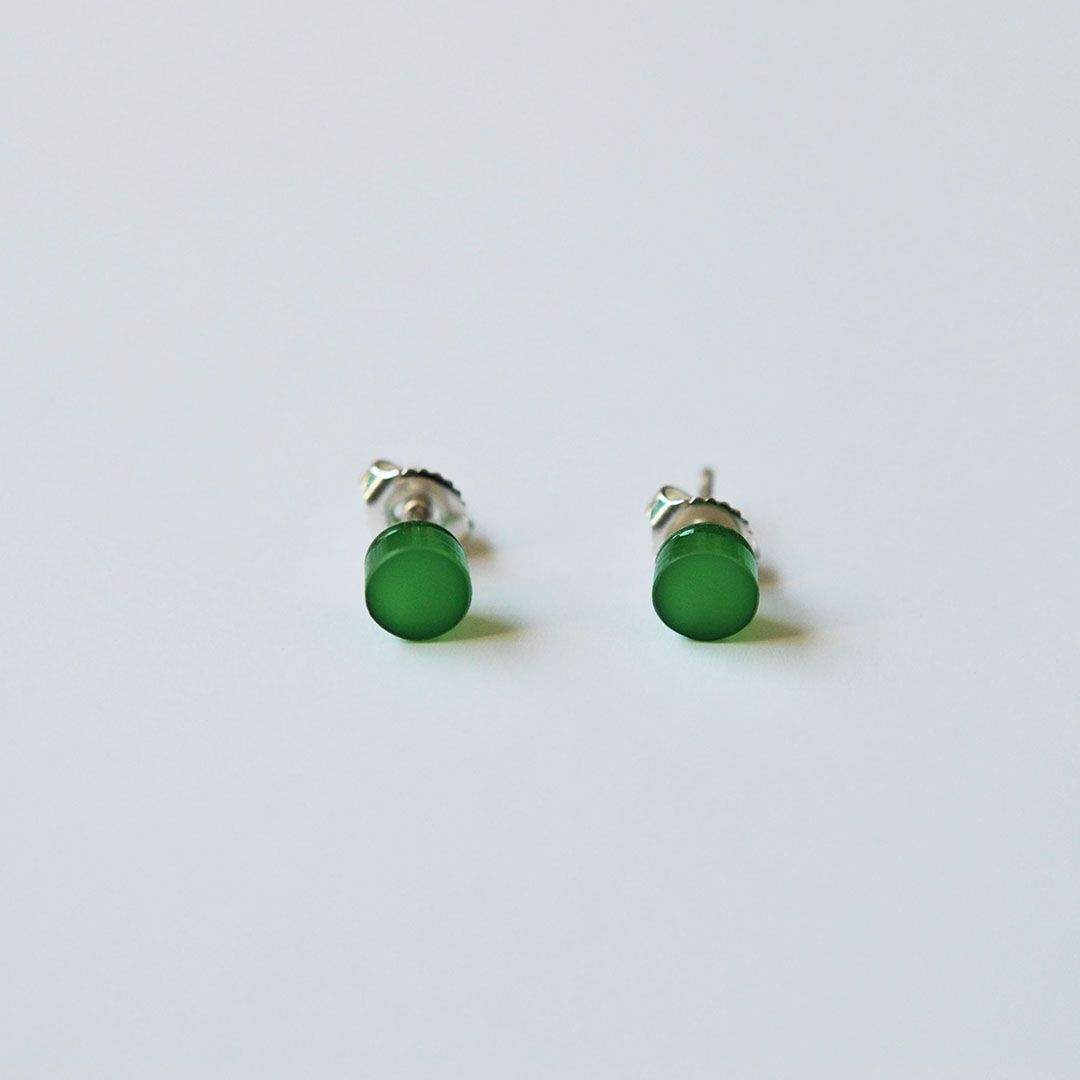 Boucles d'oreilles vert foncé rondes en plexiglas