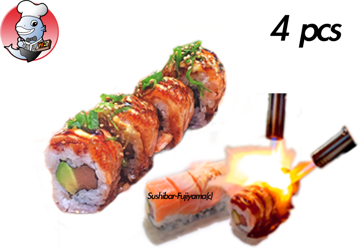 585. Alaska Roll Flambiert 4st