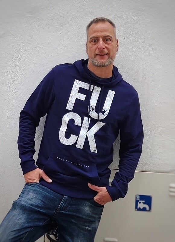 VIRTUAL  SUDADERA &quot;FUCK&quot; NAVY