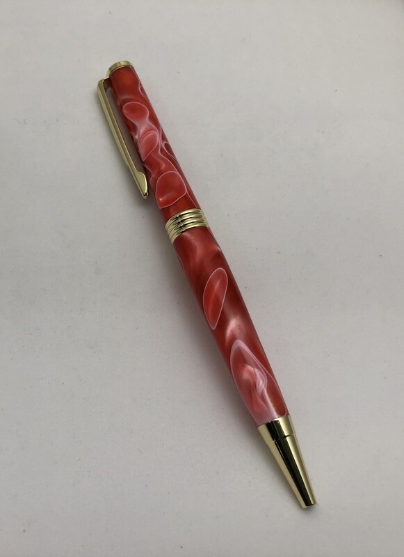 Gold Trimline in Red Acrylic