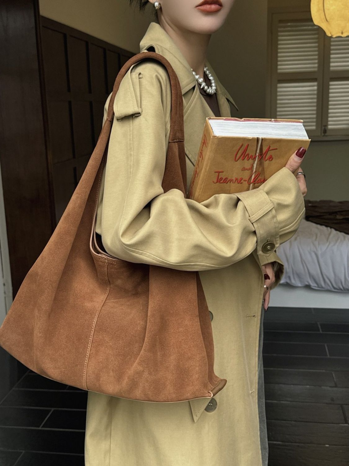 Suede Hobo Bag by Lara Klass