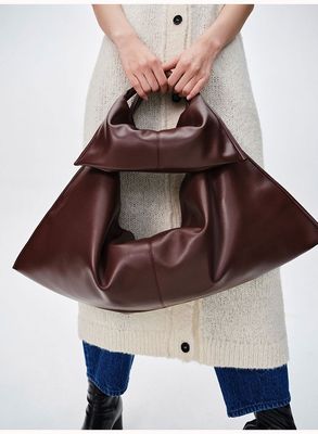 Extra Weiche Leder-Hobo-Bag mit großem Fassungsvermögen – Schulter- und Handtasche