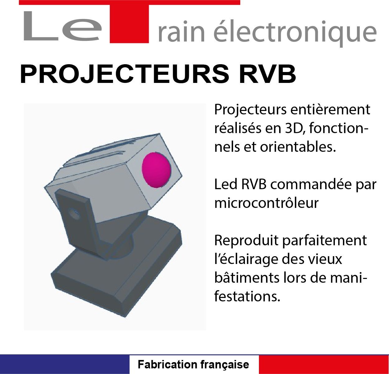DECORS TRAIN PROJECTEURS + CARTE ELECTRONIQUE ECLAIRAGE MONUMENTS MODÉLISME