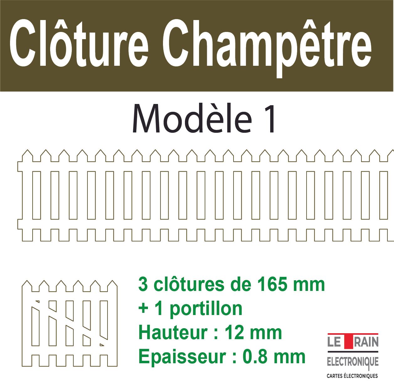 LOT DE 3 CLOTURES POUR DECOR FERROVIAIRE HO TYPE CAMPAGNE