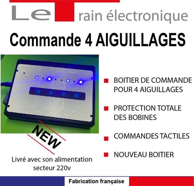 AIGUILLAGE COMMANDE POUR 4 AIGUILLAGES  SECURISE