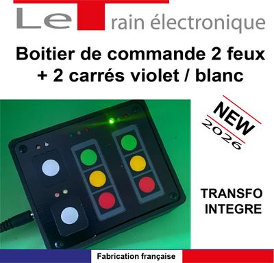 BOITIER DE COMMANDE2 FEUX + CARRES +ALIM