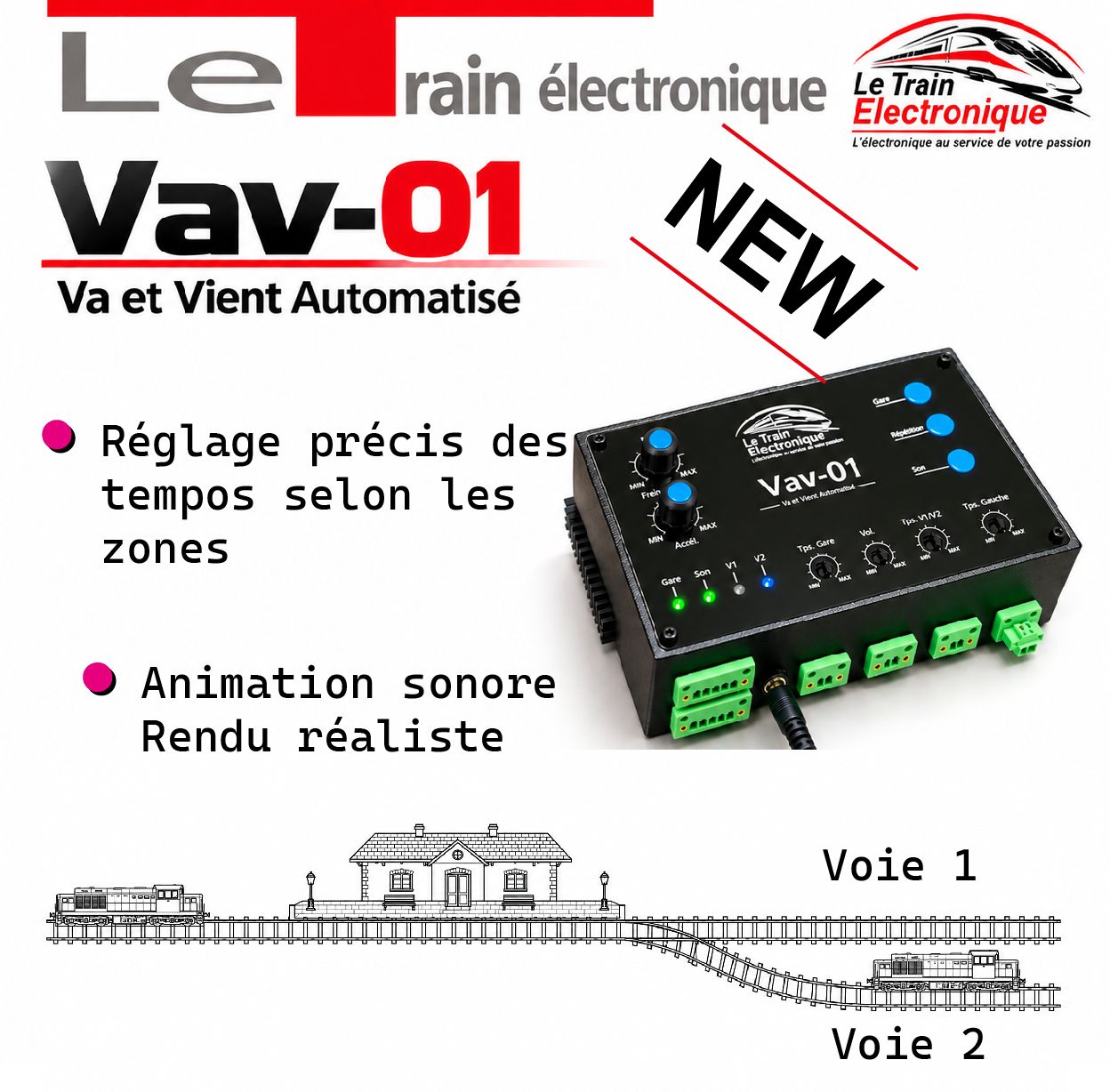 Va et Vient automatique avec animation sonore et double voie