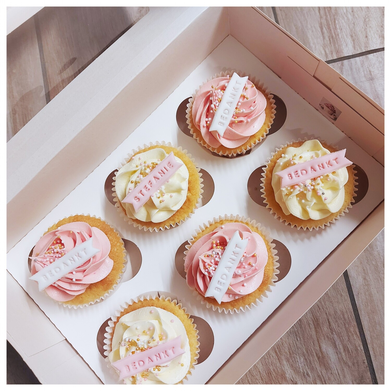 CUPCAKE - BEDANKT Geschenkdoosje (6st)