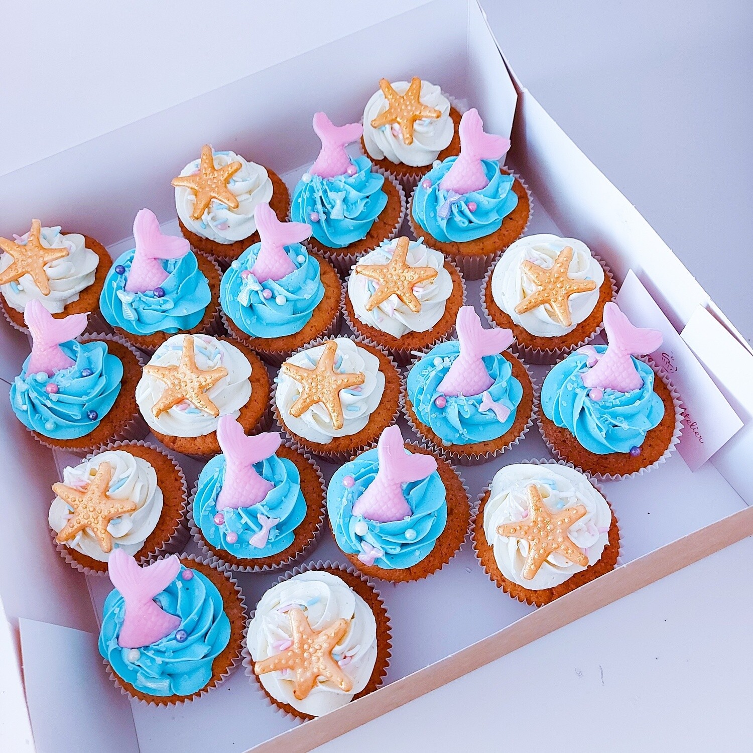 CUPCAKE - Zeemeermin-zeester (vanaf 10st)