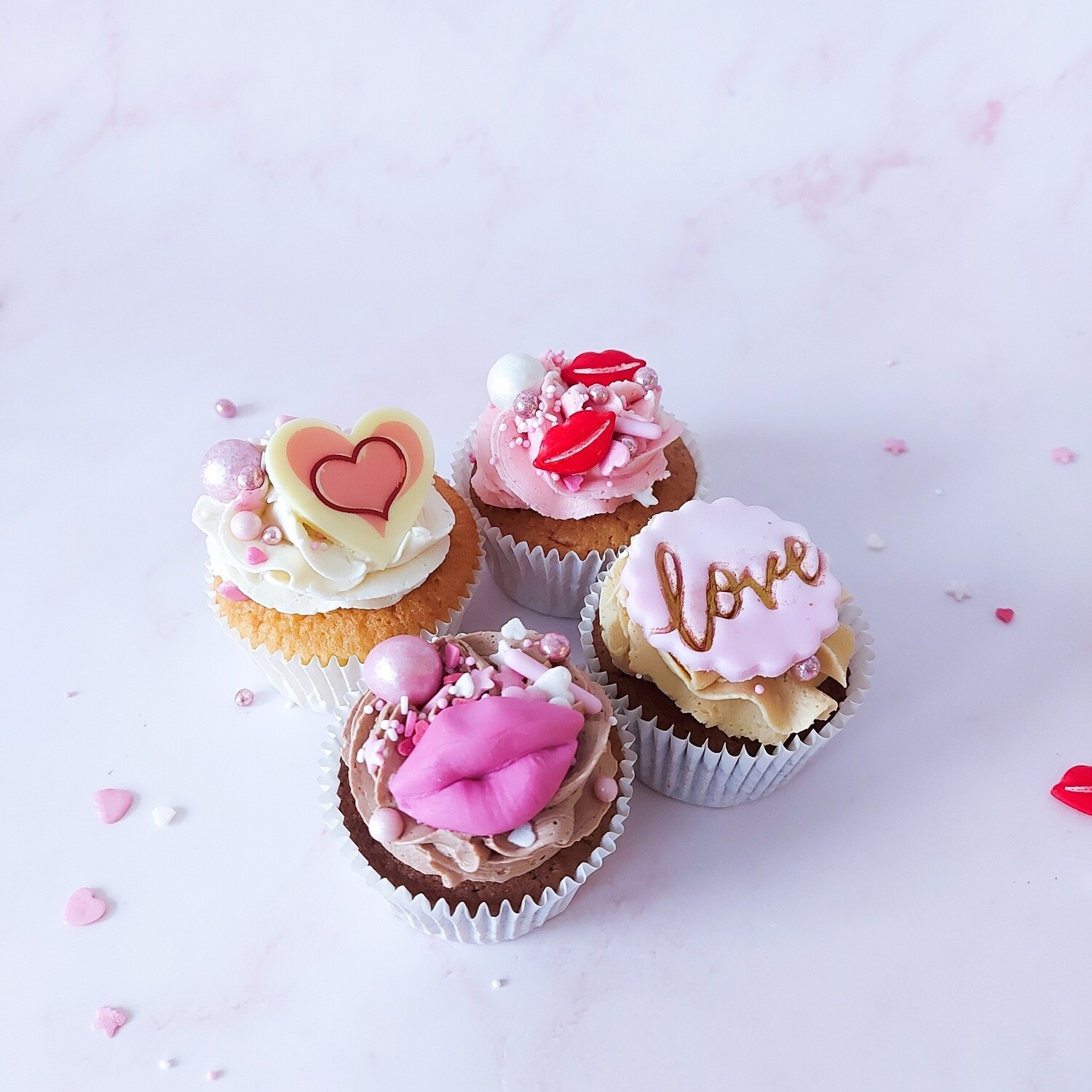 LOVE cupcakes geschenkdoosje (4st)