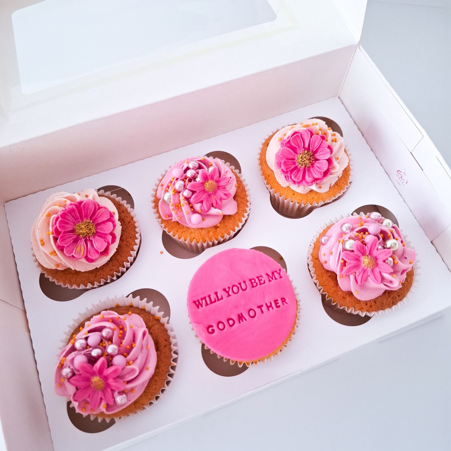 CUPCAKE - Will you be my godmother? Geschenkdoosje