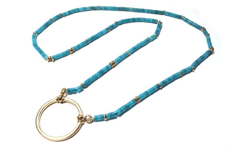 Brillenkette The Massai blue quartz by La Loop