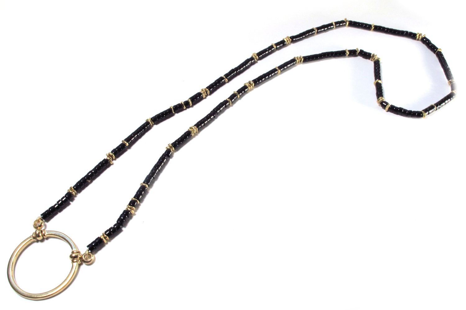 Brillenkette The Massai black agate by La Loop