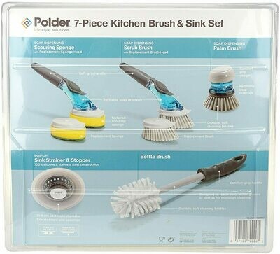 Polder 7 Piece Kitchen Sink and Brush Set