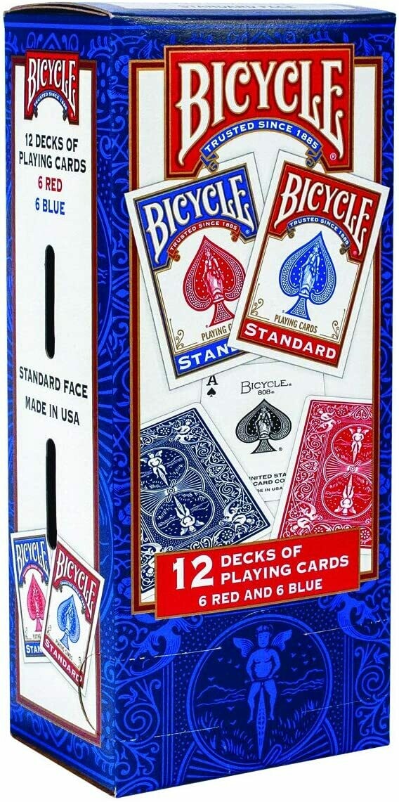 Bicycle Poker Size Standard Index Playing Cards, 12 Deck Player&#39;s Pack