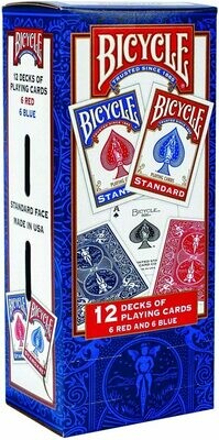 Bicycle Poker Size Standard Index Playing Cards, 12 Deck Player's Pack