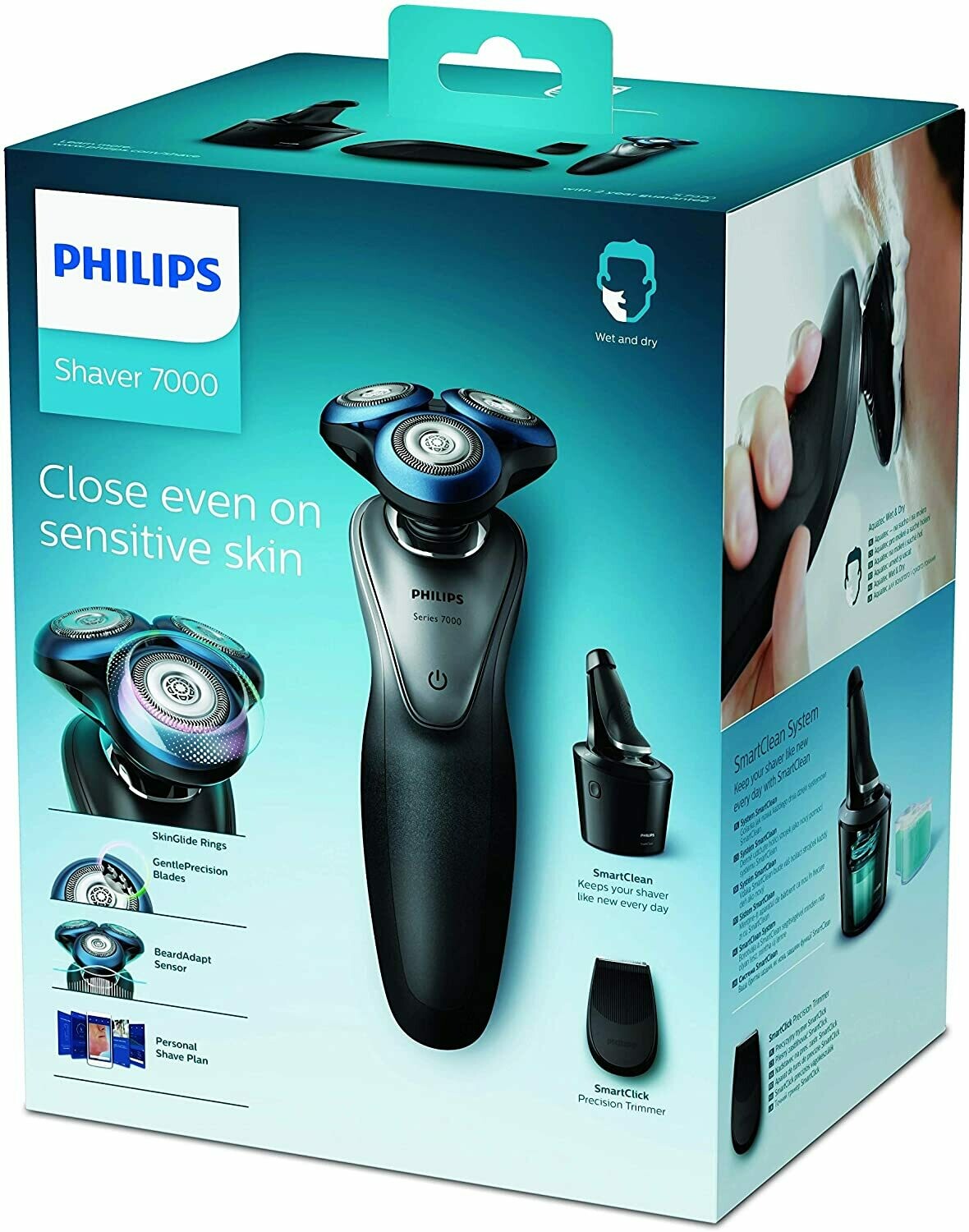 Philips Series 7000 Wet &amp; Dry Smart Shaver with SmartClick Precision Trimme